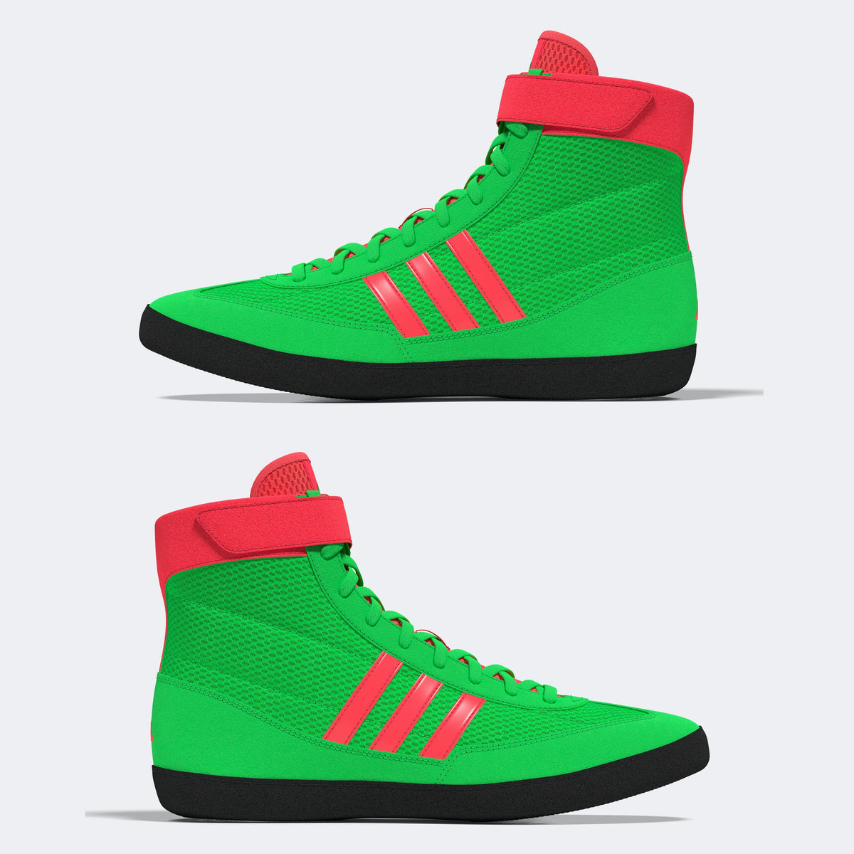 Adidas 234 Combat Speed 4 Wrestling Shoes - Screaming Green Pink Black