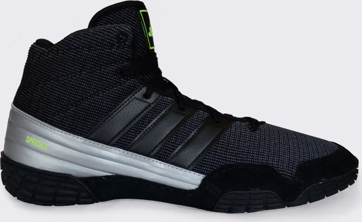 Adidas 236 Speedex Wrestling Shoes - Black Grey Solar Green