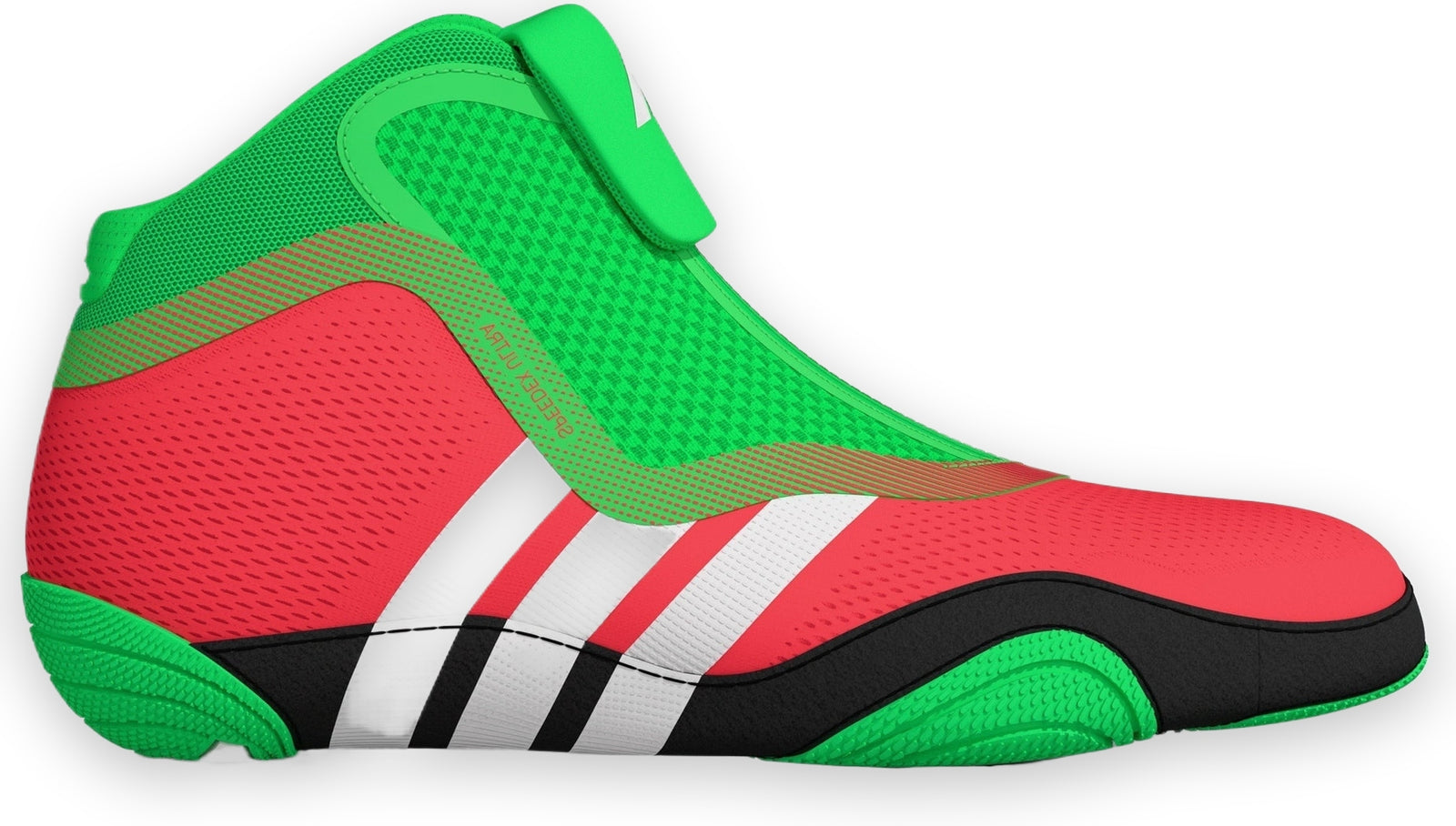 Adidas 241 Speedex Ultra Wrestling Shoes - Pink Screaming Green Black