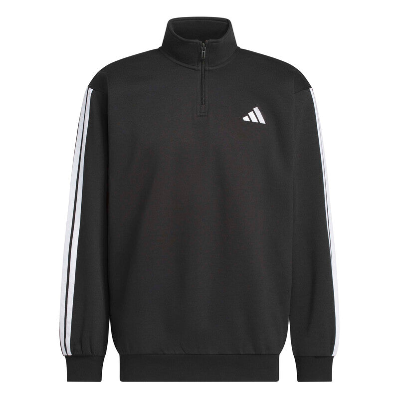 Adidas 3 Stripes 1/4 Zip Fleece - Blk / s