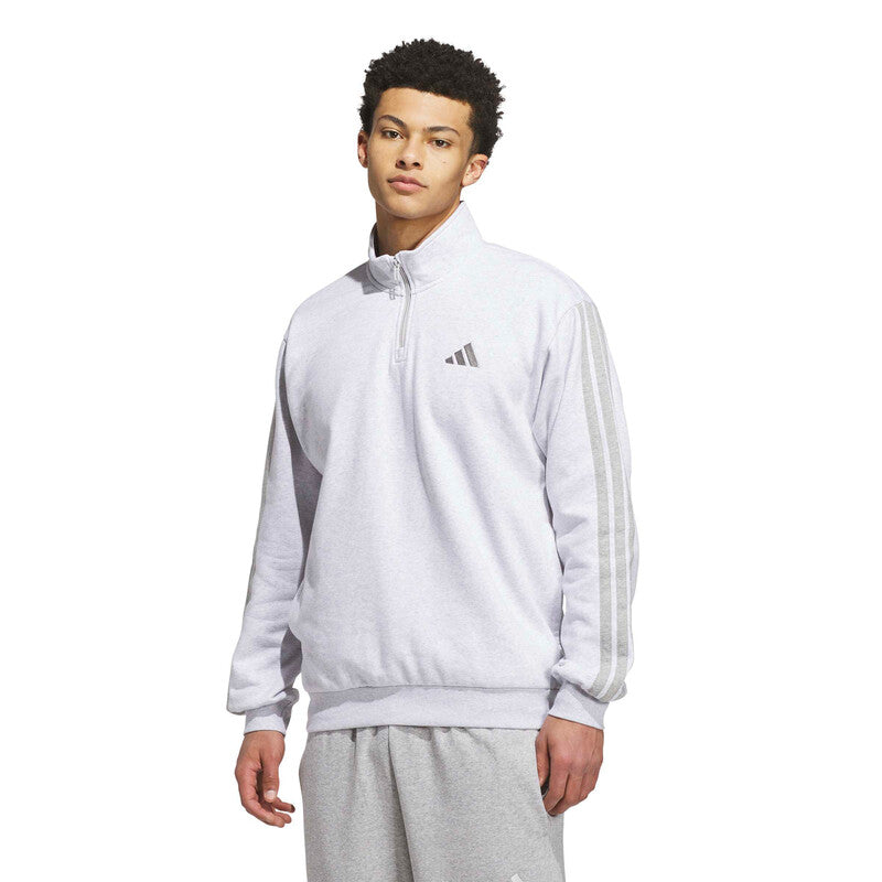 Adidas 3 Stripes 1/4 Zip Fleece - Gry / s