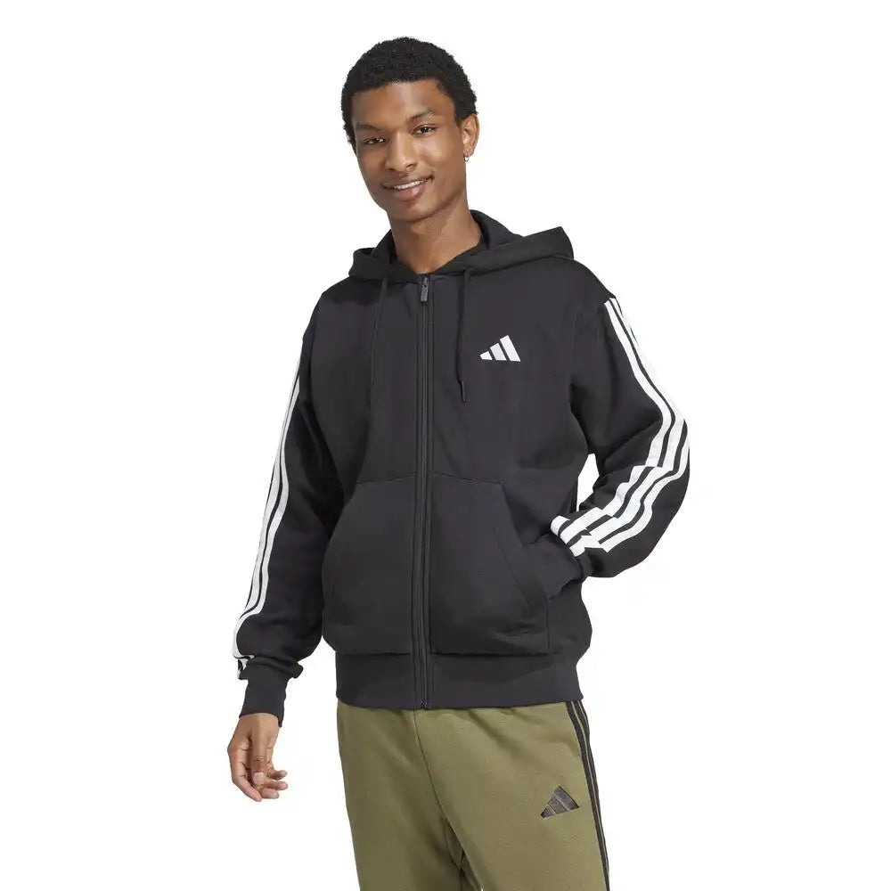 Adidas 3 Stripes Full Zip Hoodie Men’s Black