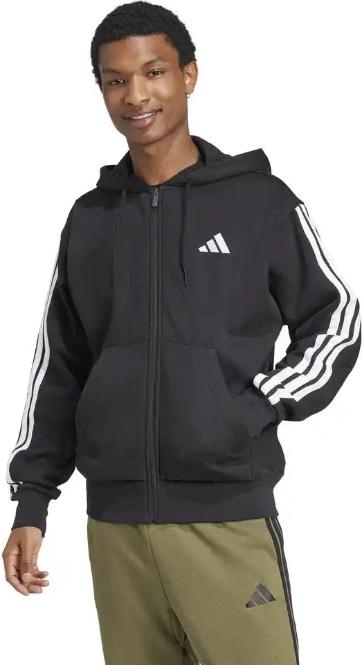 Adidas 3 Stripes Full Zip Hoodie Men’s Olive Strata