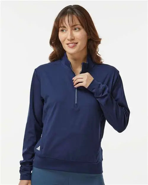 Adidas A1002 Women’s Ultimate365 Quarter-zip Pullover - Collegiate Navy