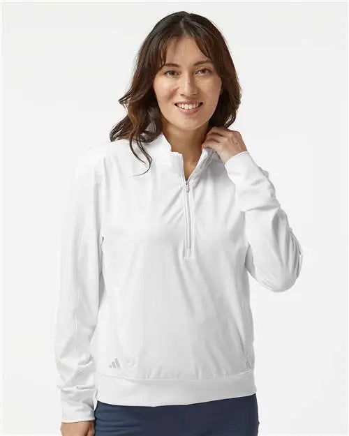 Adidas A1002 Women’s Ultimate365 Quarter-zip Pullover - White