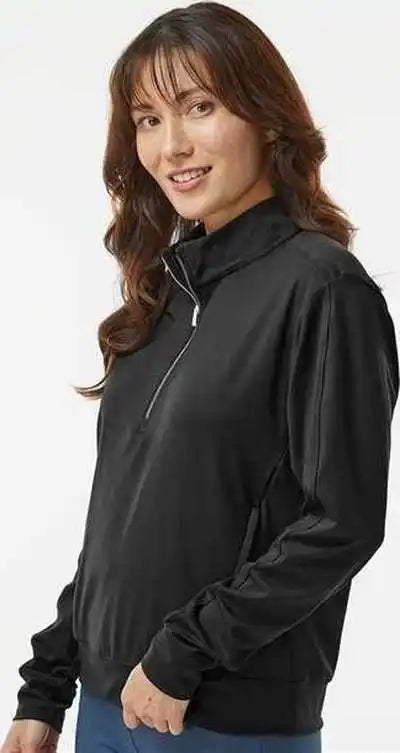 Adidas A1002 Women’s Ultimate365 Textured Quarter Zip Pullover Black