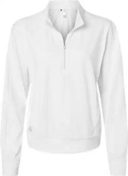 Adidas A1002 Women’s Ultimate365 Textured Quarter-zip Pullover - White