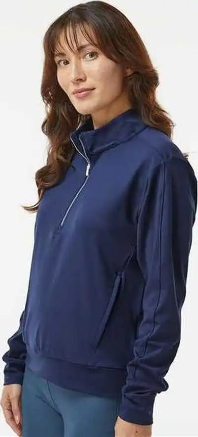 Adidas A1002 Women’s Ultimate365 Textured Quarter Zip Pullover Collegiate Navy
