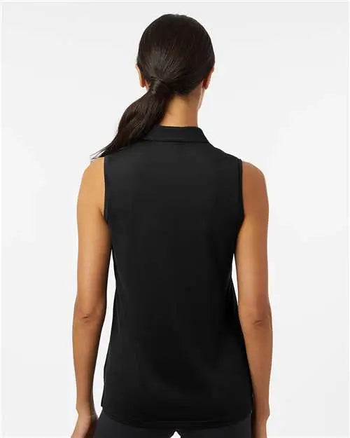 Adidas A1005 Women’s Ottoman Sleeveless Polo - Black