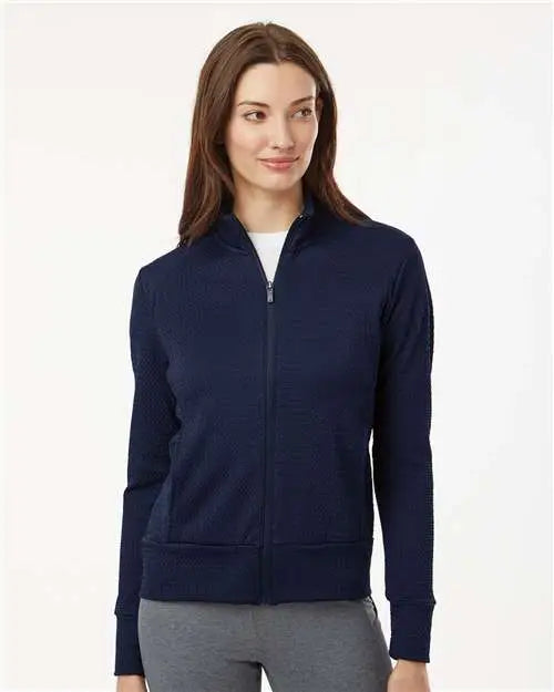 Adidas A1007 Women’s Ultimate Textured Full-zip Jacket - Collegiate Navy