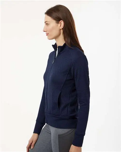 Adidas A1007 Women’s Ultimate Textured Full-zip Jacket - Collegiate Navy