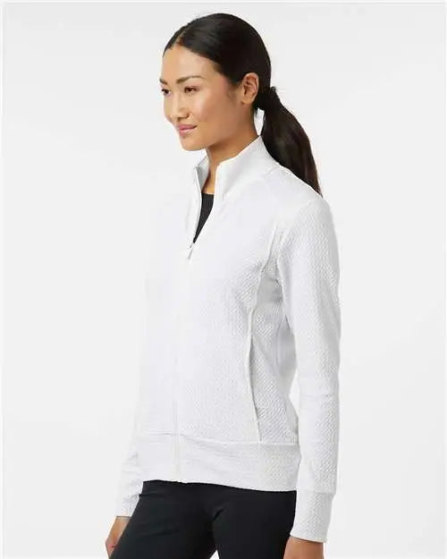Adidas A1007 Women’s Ultimate Textured Full-zip Jacket - White