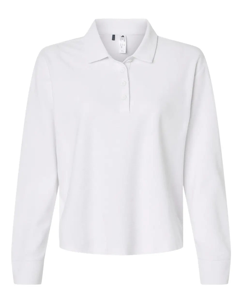 Adidas A1008 Women’s Beyond Long Sleeve Loose Polo - White - Ladies Xs