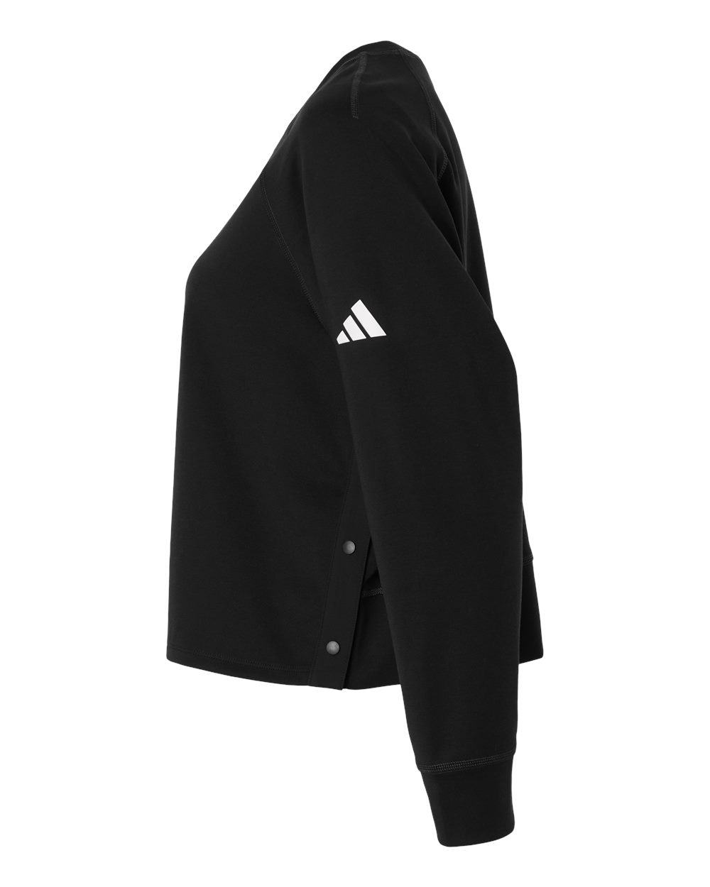 Adidas A1014 Women’s Beyond Side-snap Crewneck Sweatshirt - Black