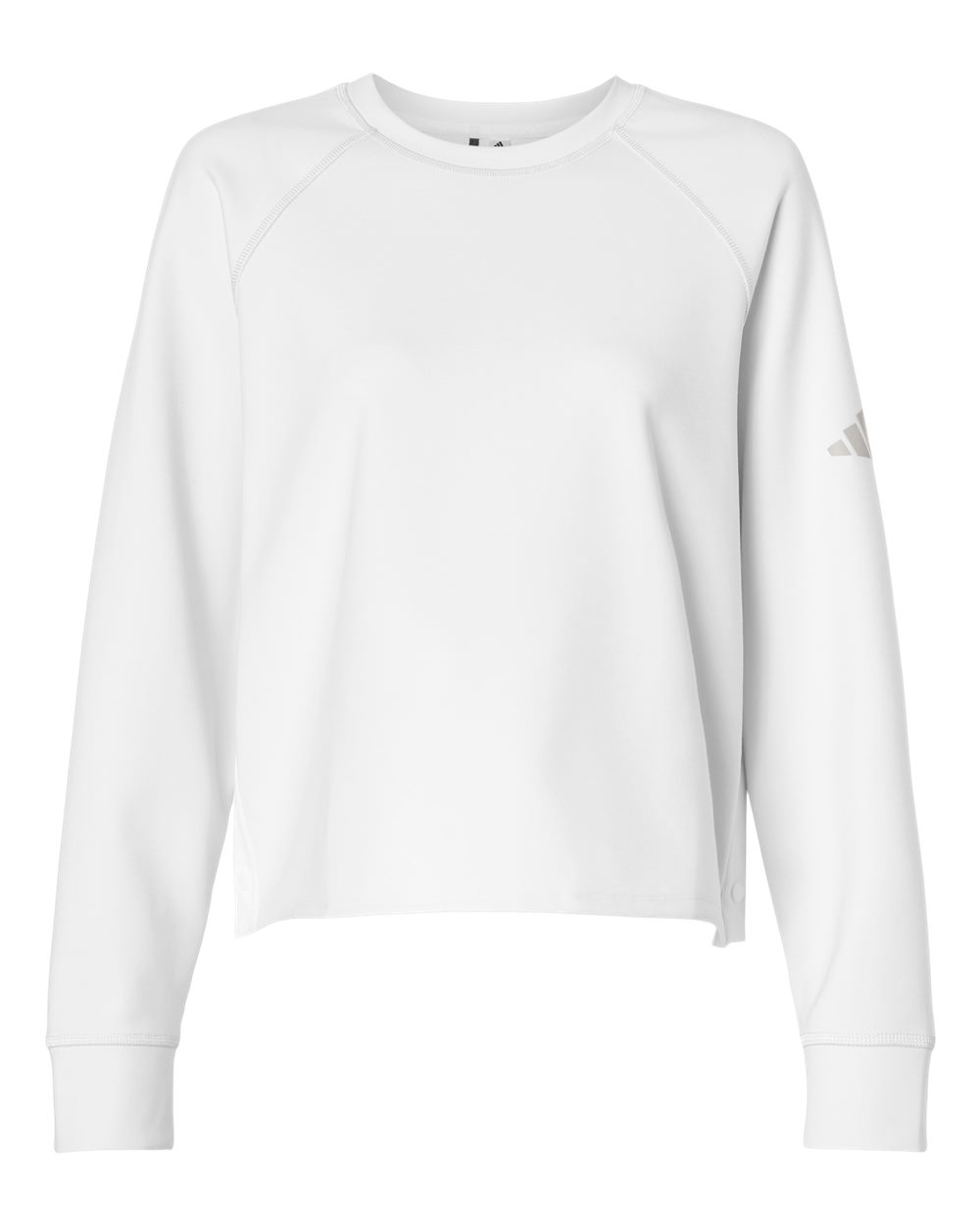 Adidas A1014 Women’s Beyond Side-snap Crewneck Sweatshirt - White