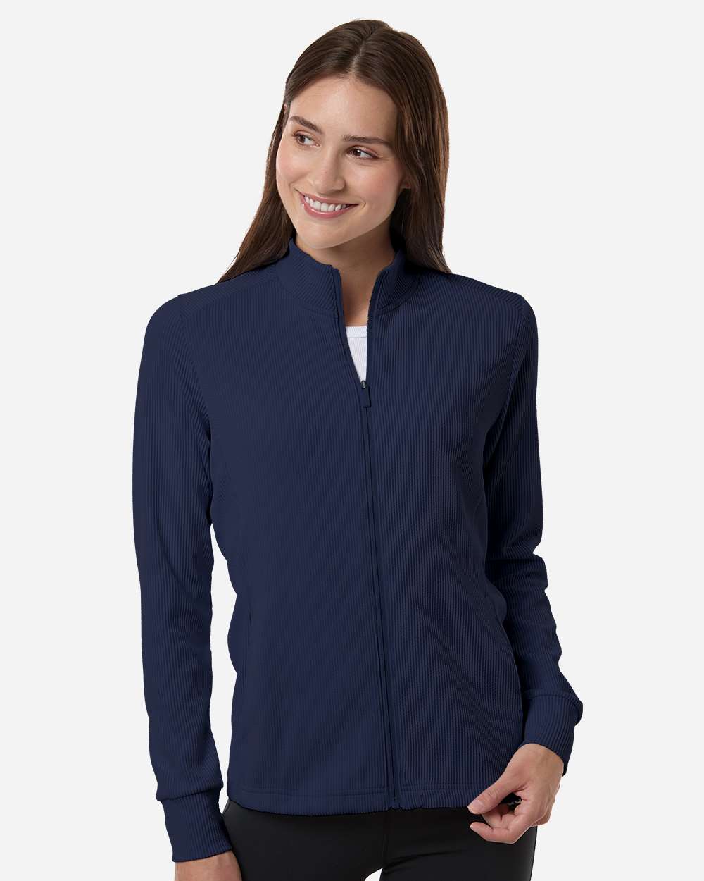 Adidas A1015 Women’s Performance Textured Full-zip Jacket - Collegiate Navy