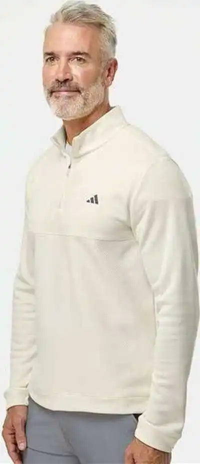 Adidas A2001 Ultimate365 Textured Quarter Zip Pullover Ivory