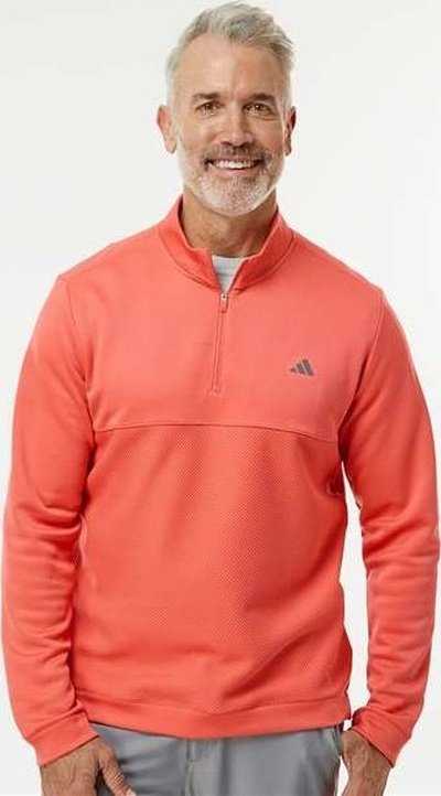 Adidas A2001 Ultimate365 Textured Quarter-zip Pullover - Preloved Scarlet