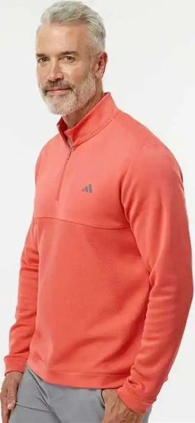Adidas A2001 Ultimate365 Textured Quarter-zip Pullover - Preloved Scarlet