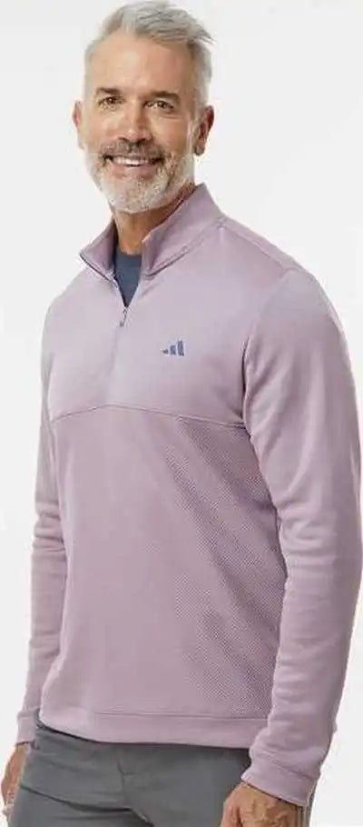 Adidas A2001 Ultimate365 Textured Quarter-zip Pullover - Preloved Fig
