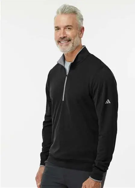 Adidas A2002 Lightweight Quarter-zip Pullover - Black Grey Three