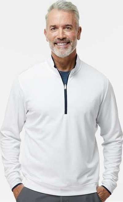 Adidas A2002 Lightweight Quarter-zip Pullover - White/ Navy