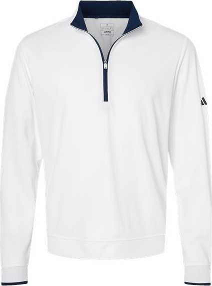 Adidas A2002 Lightweight Quarter-zip Pullover - White/ Navy