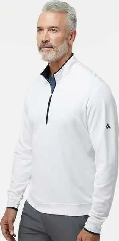 Adidas A2002 Lightweight Quarter-zip Pullover - White/ Navy