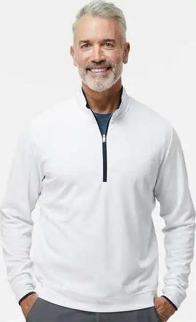 Adidas A2002 Lightweight Quarter-zip Pullover - White/ Navy