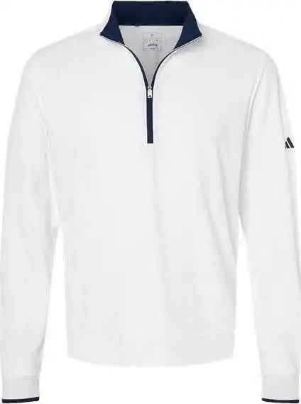 Adidas A2002 Lightweight Quarter-zip Pullover - White/ Navy