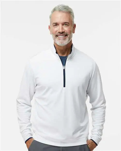 Adidas A2002 Lightweight Quarter-zip Pullover - White Navy