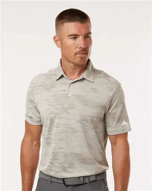 Adidas A2005 Ultimate365 Textured Stripe Polo - Alumina Silver Pebble