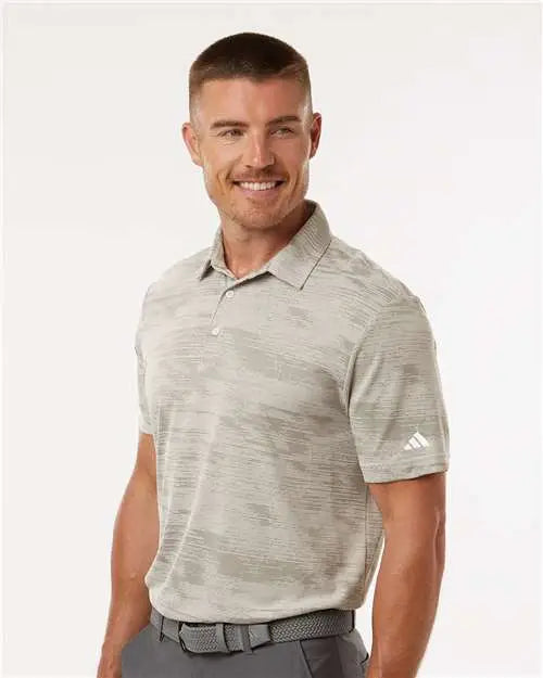 Adidas A2005 Ultimate365 Textured Stripe Polo - Alumina Silver Pebble