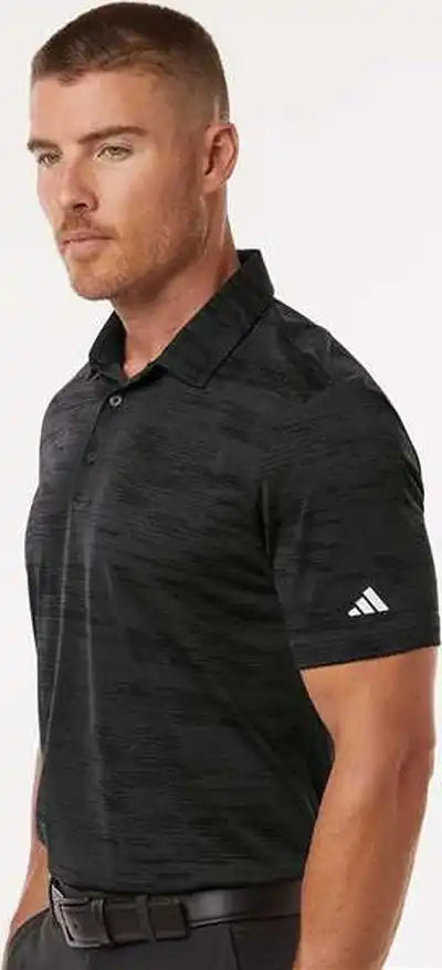 Adidas A2005 Ultimate365 Textured Stripe Polo - Carbon/ Black