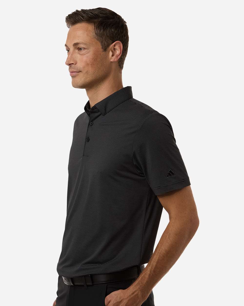 Adidas A2026 Men’s Ultimate365 Pencil Stripe Climacool Polo - Carbon Black