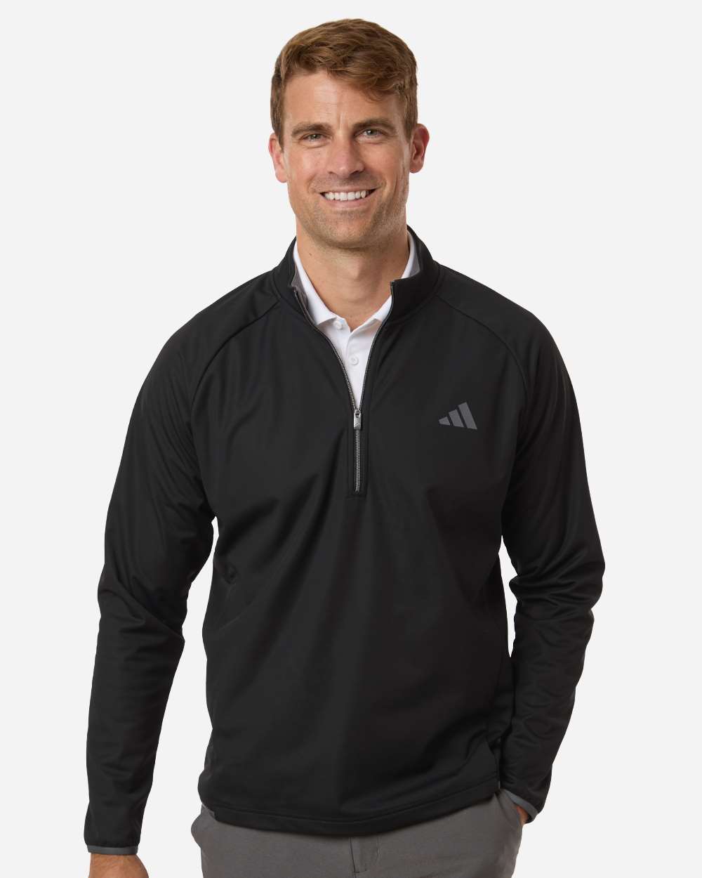 Adidas A2027 Men’s Ultimate365 Wind Quarter-zip Pullover - Black