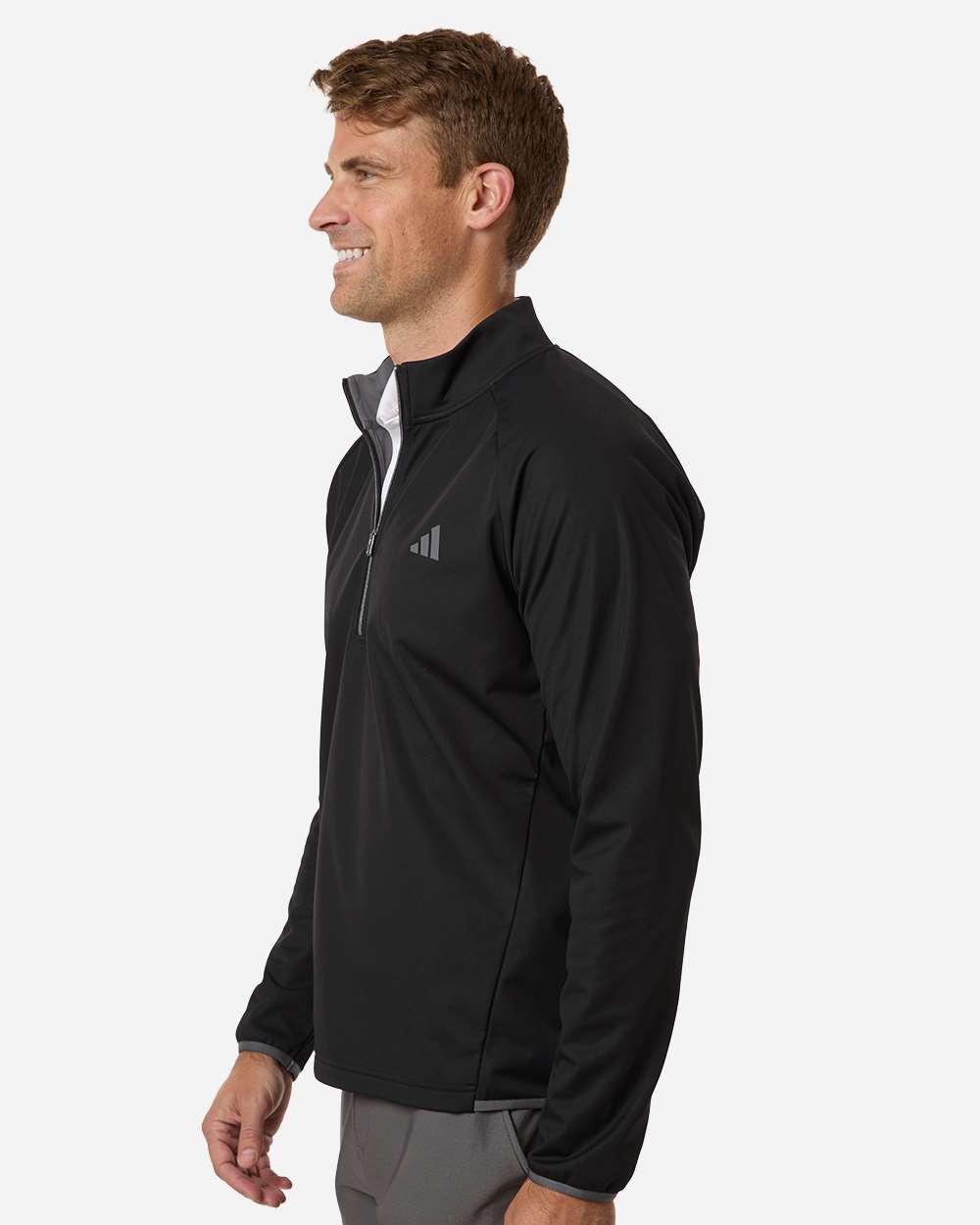 Adidas A2027 Men’s Ultimate365 Wind Quarter-zip Pullover - Black