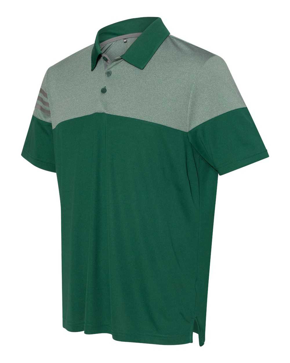 Adidas A213 Heathered 3-stripes Block Sport Shirt - Collegiate Green