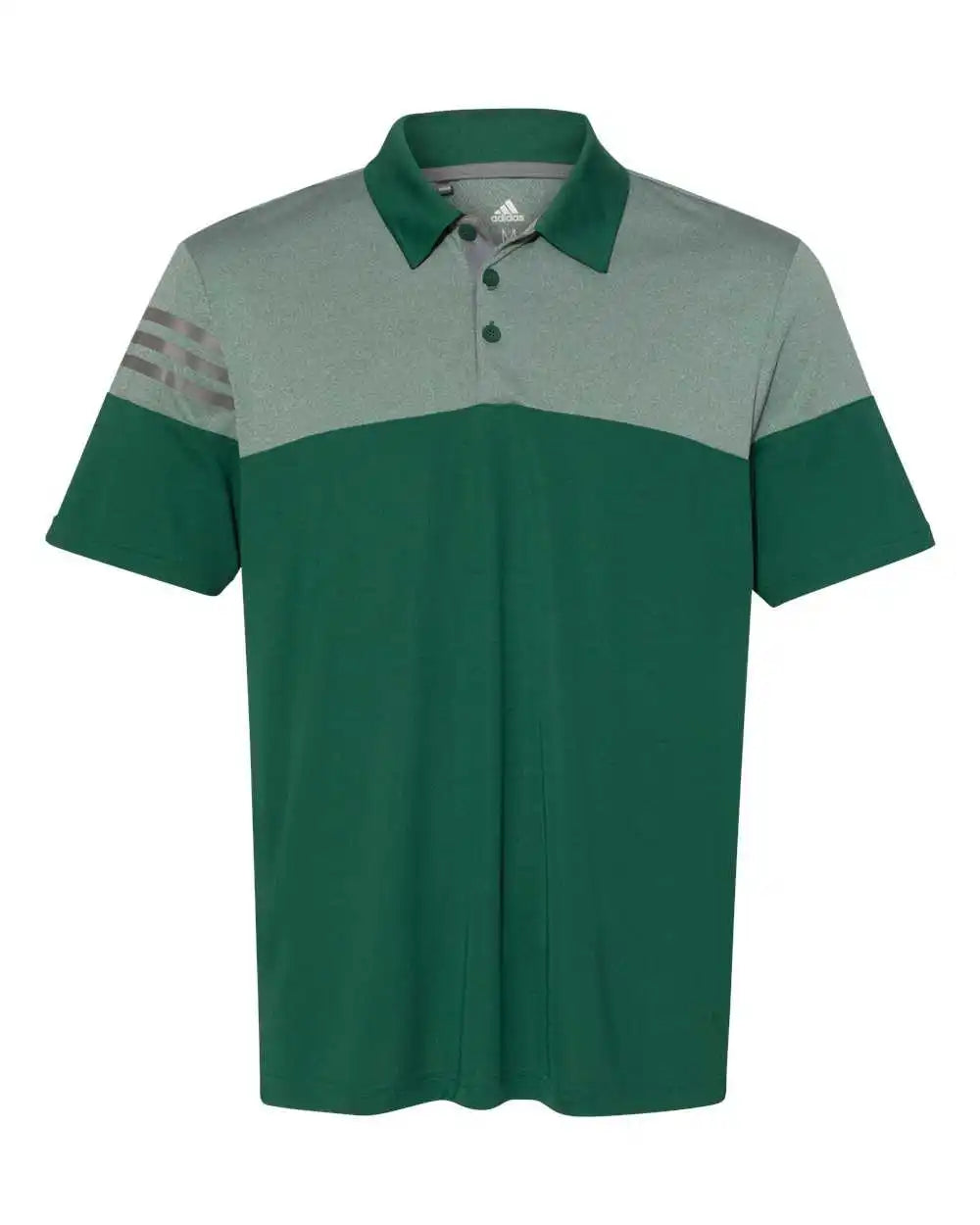 Adidas A213 Heathered 3 Stripes Block Sport Shirt Collegiate Green