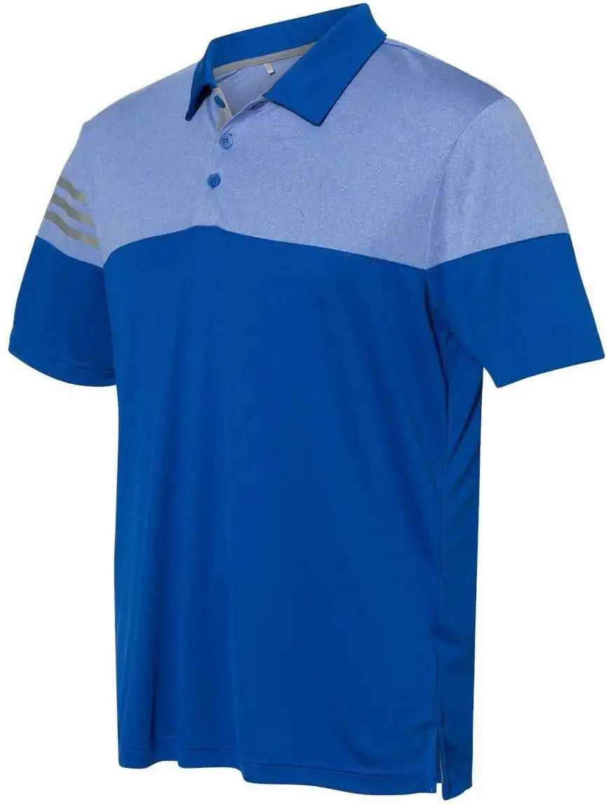 Adidas A213 Heathered 3-stripes Block Sport Shirt - Collegiate Royal