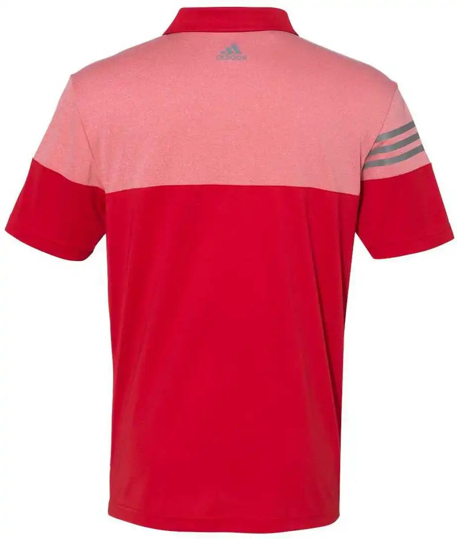 Adidas A213 Heathered 3-stripes Block Sport Shirt - Power Red