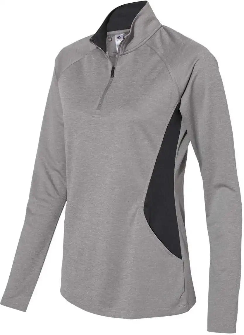 Adidas A281 Women’s Lightweight Quarter-zip Pullover - Grey Three Heather Carbon
