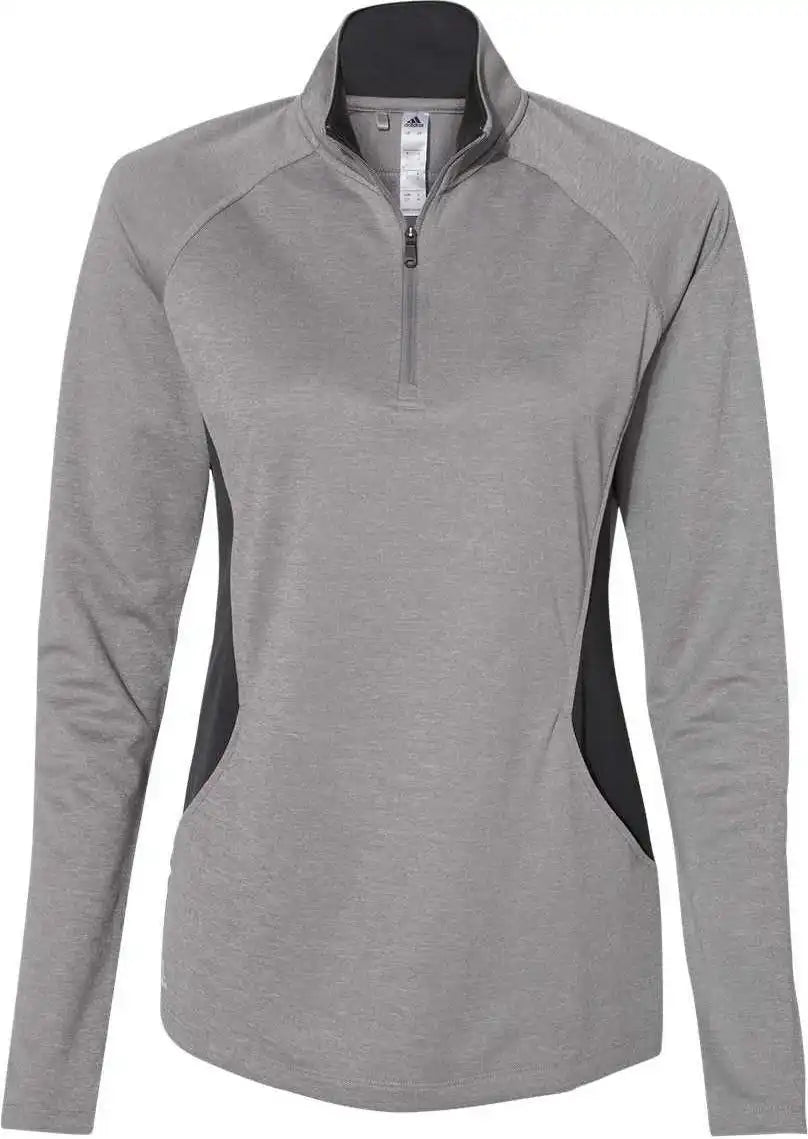 Adidas A281 Women’s Lightweight Quarter-zip Pullover - Grey Three Heather Carbon
