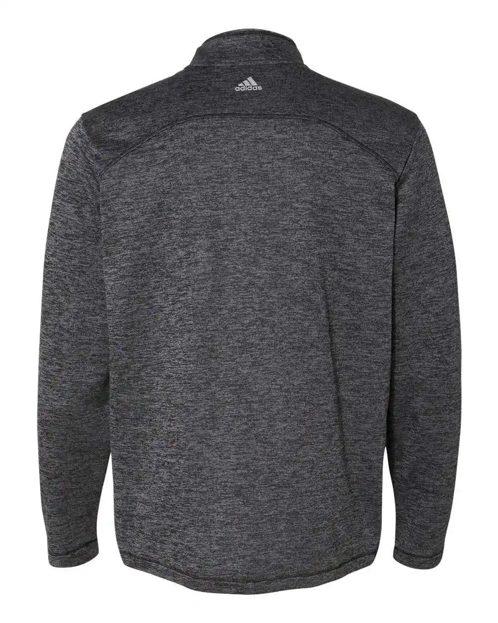 Adidas A284 Brushed Terry Heathered Quarter-zip Pullover - Black Heather Mid Grey