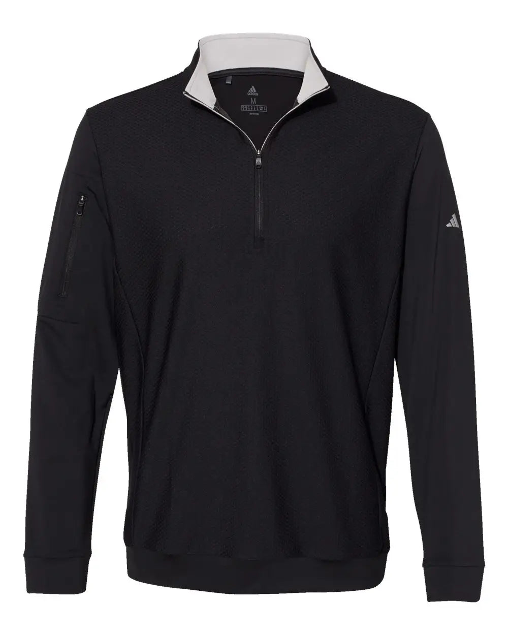 Adidas A295 Performance Textured Quarter-zip Pullover - Black - s