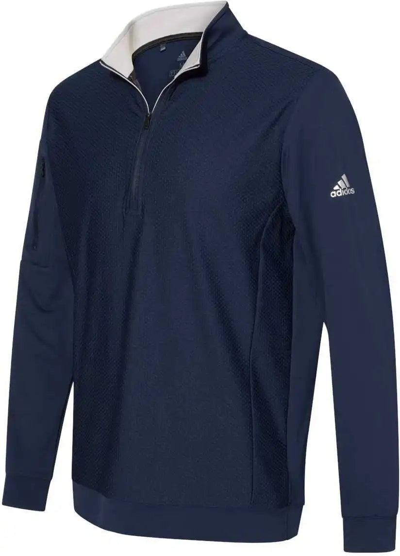 Adidas A295 Performance Textured Quarter-zip Pullover - Collegiate Navy