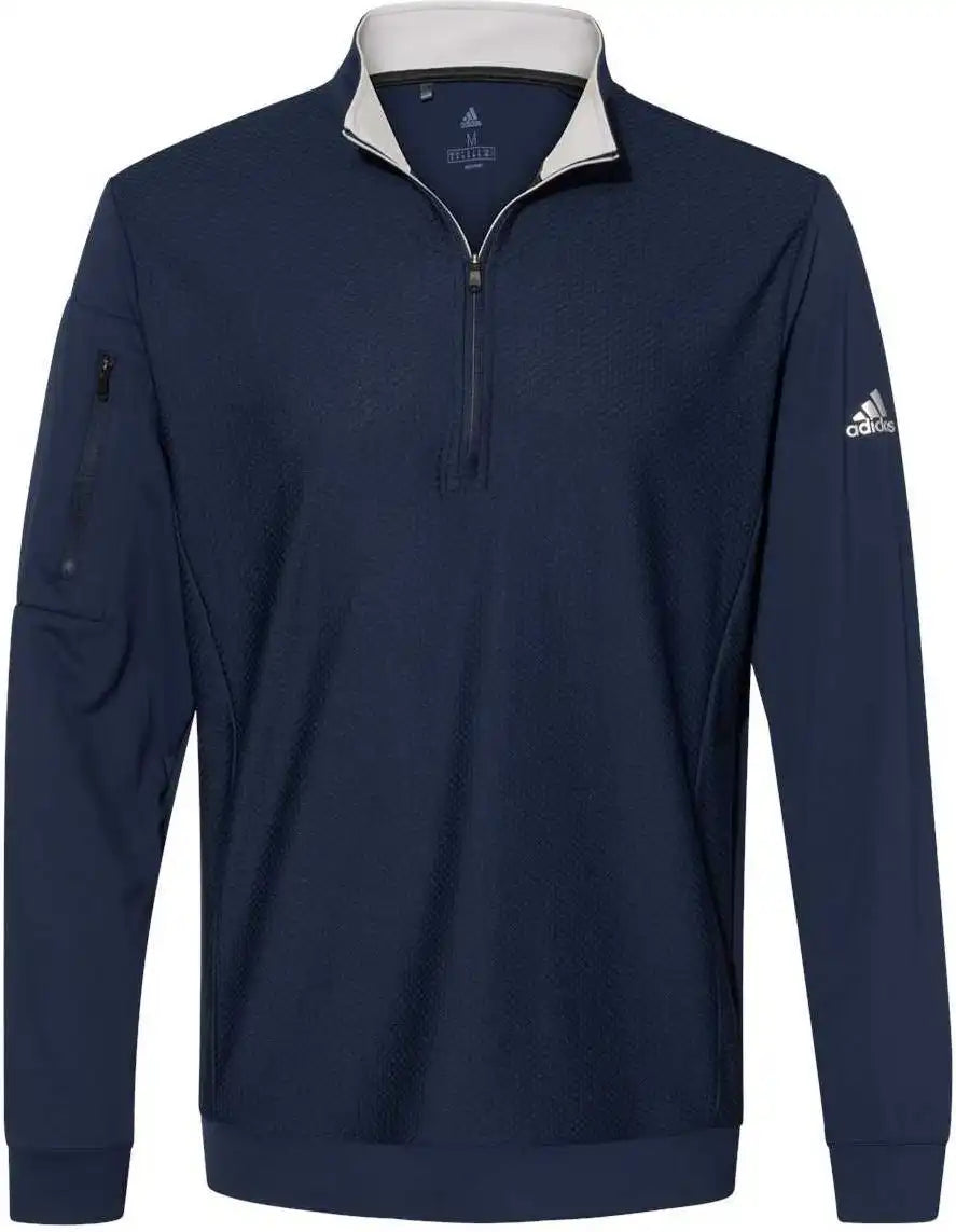 Adidas A295 Performance Textured Quarter-zip Pullover - Collegiate Navy