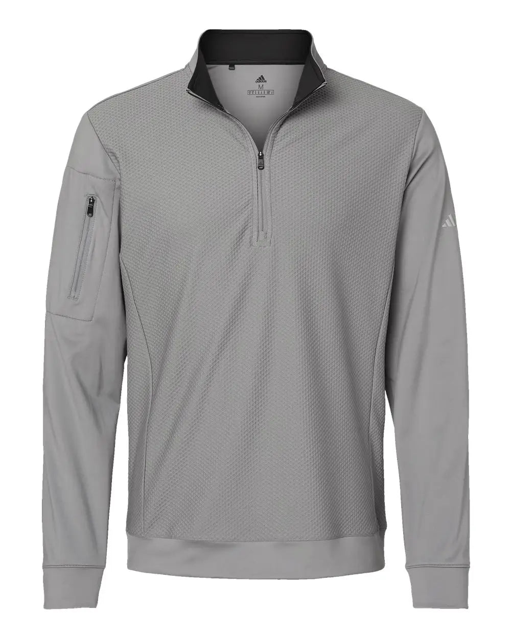 Adidas A295 Performance Textured Quarter-zip Pullover - Grey Three - Gray / s