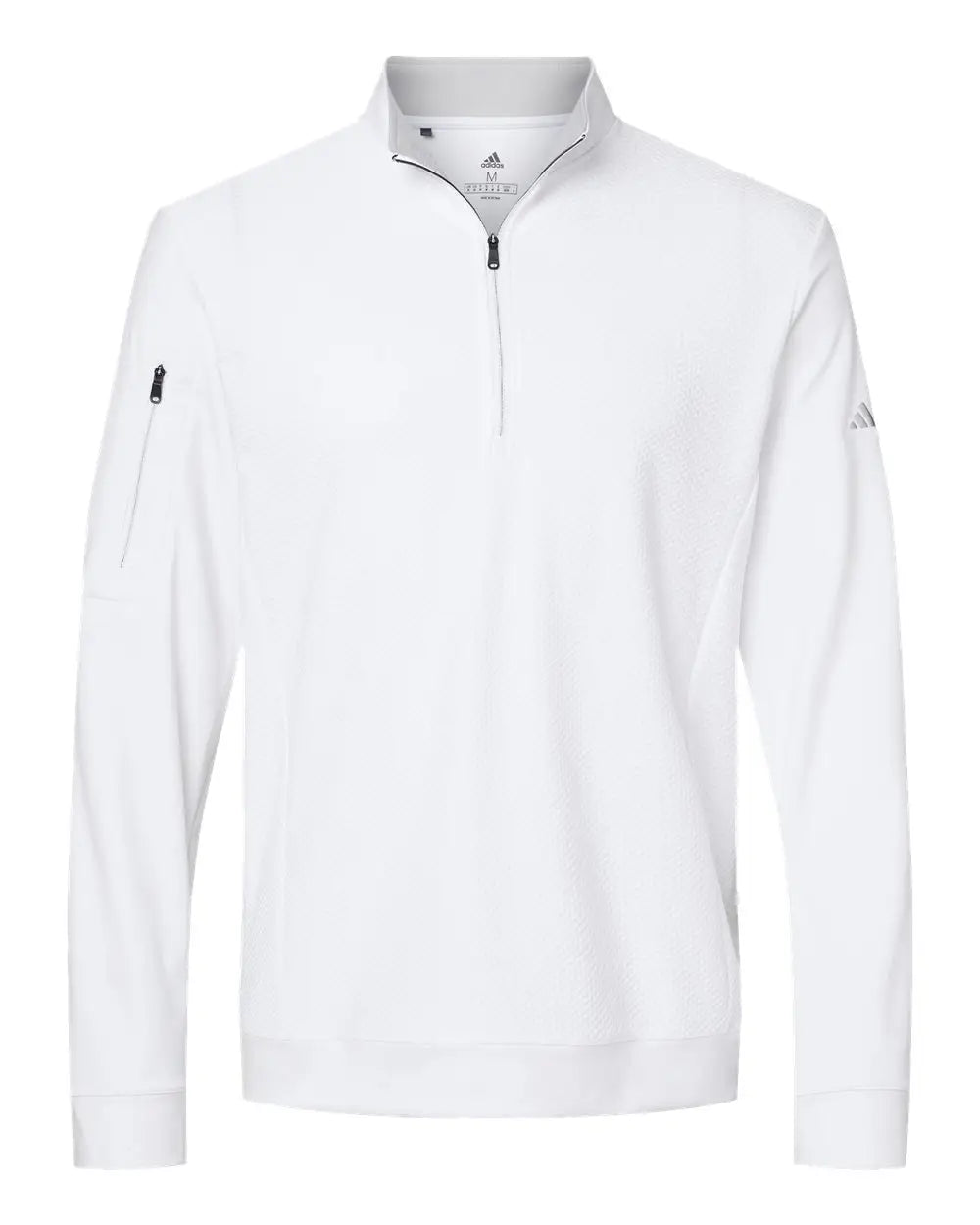 Adidas A295 Performance Textured Quarter-zip Pullover - White