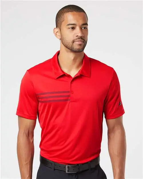 Adidas A324 3-stripes Chest Polo - Collegiate Red Black